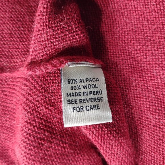 Beyond Threads rusty orange Alpaca Wool blend wrap cardigan w/ sash ladies Small - Picture 7 of 7